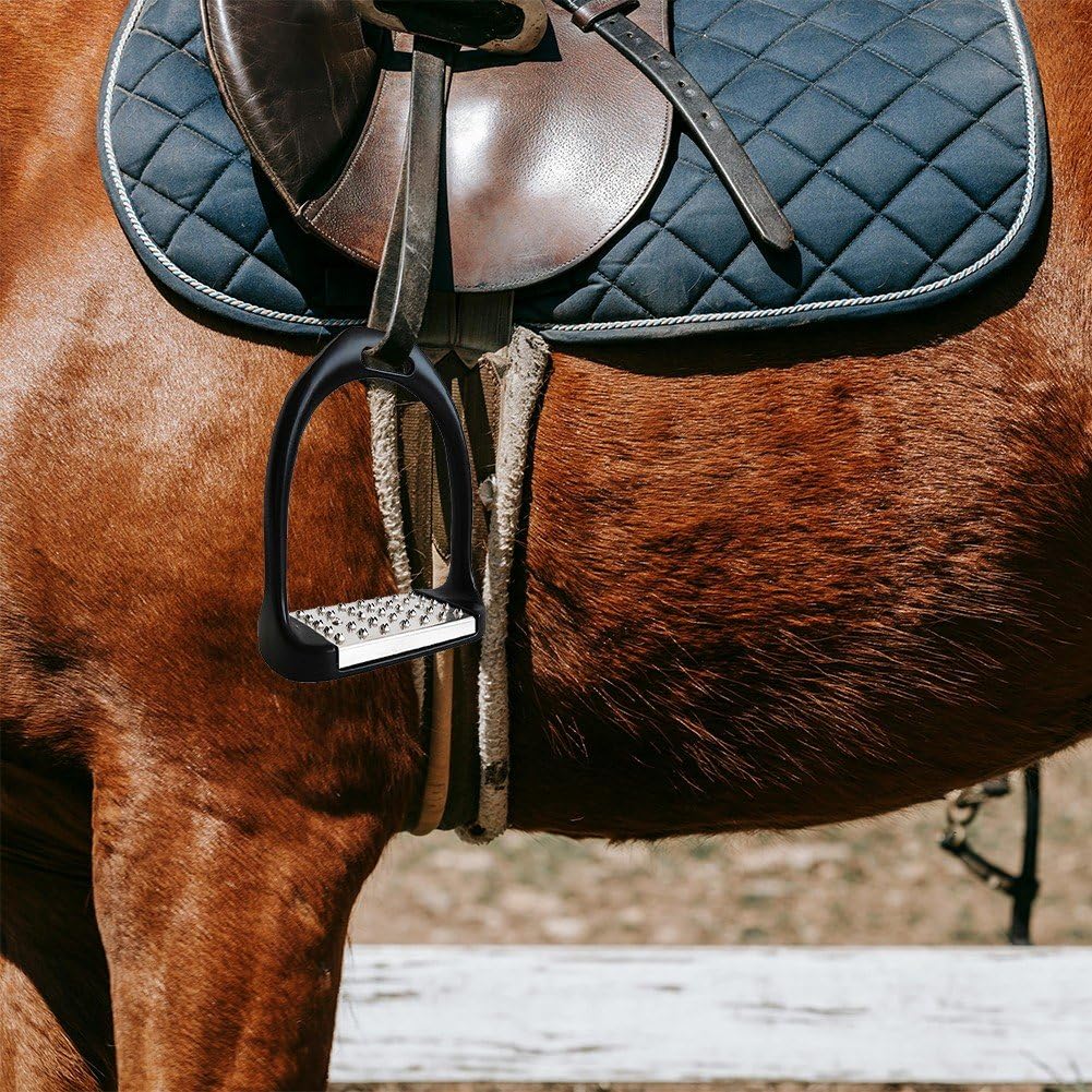Staffa per Cavallo, 1 Paio di Staffe Equitazione Durevoli Ad Alta Resistenza, Staffe di Sicurezza in Metallo Pedane per Staffe Equestri con Cuscinetto in Gomma Antiscivolo