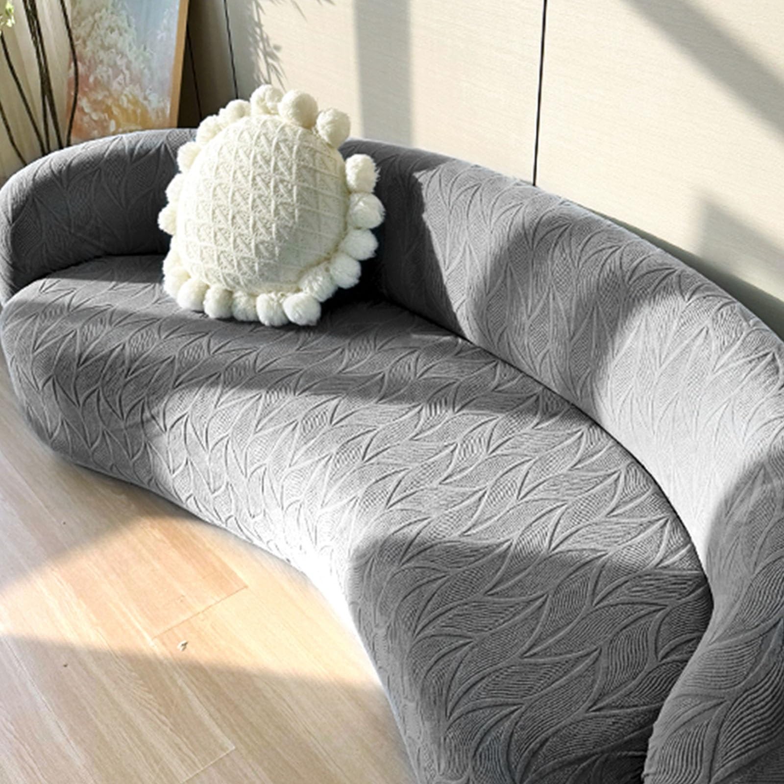 Housse de canapé moderne extensible gris foncé taille M motif Halbrund Boner