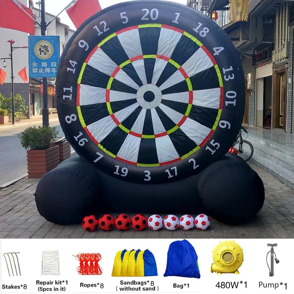 Giant Outdoor Inflatable Soccer Darts Board with 8pcs Soccer Ball, Soccer Darts Game for Party, School, Shopping Center, 480W Blower for Kick Dartboard Sport Game image 3 of 6 B0DFHGJJHJ