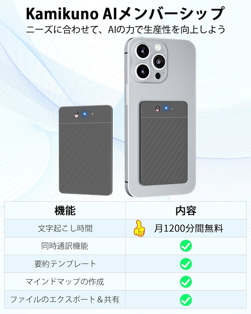 生成ＡＩ機能付ボイスレコーダー　MagSafe充電機能付 生成AI機能付ボイスレコーダー MagSafe充電機能付