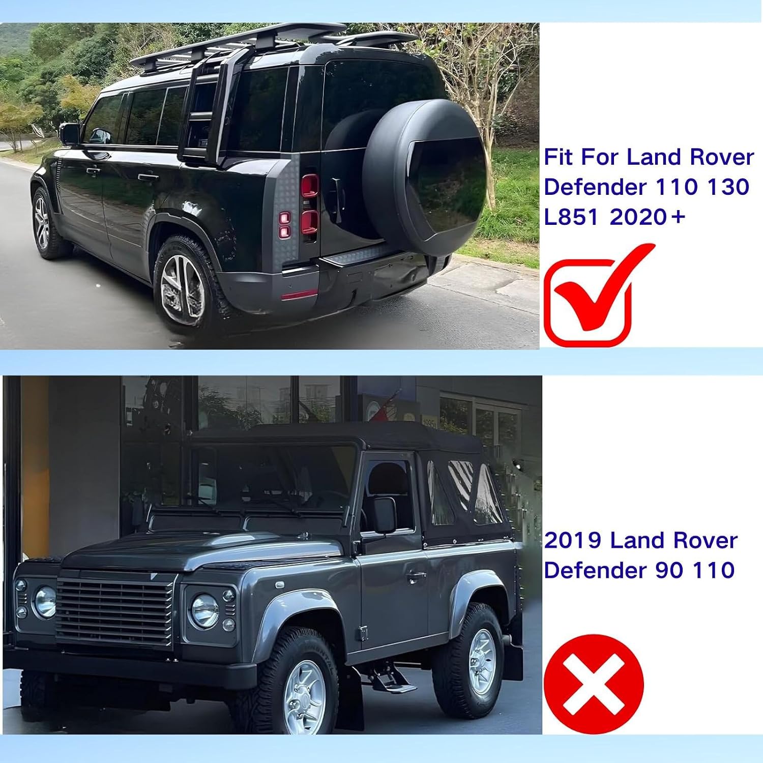 Liftable Ladder Roof Rack Fit for Land Rover Defender 110 130 L851 2020 2021 2022 2023 2024 2025 2026 Glossy Black Aluminum for Durability Accessory