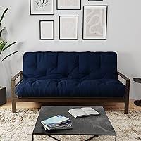 Vista 2 de Nuevo reemplazo del colchón del futón con cubierta lisa, bobina con bolsillos, espuma viscoelástica/resortes internos, Algodón, Marino