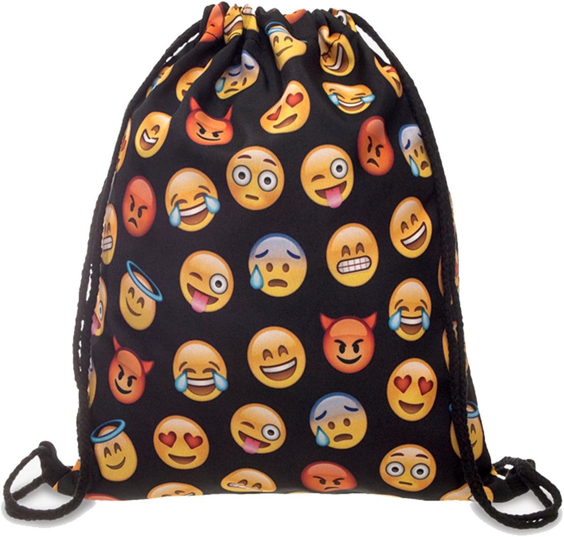 Emoji Backpack Sackpack 18"x13.75" Emoji Stuff Cute College School Drawstring Backpacks Drawstring Bag for Teen Girls