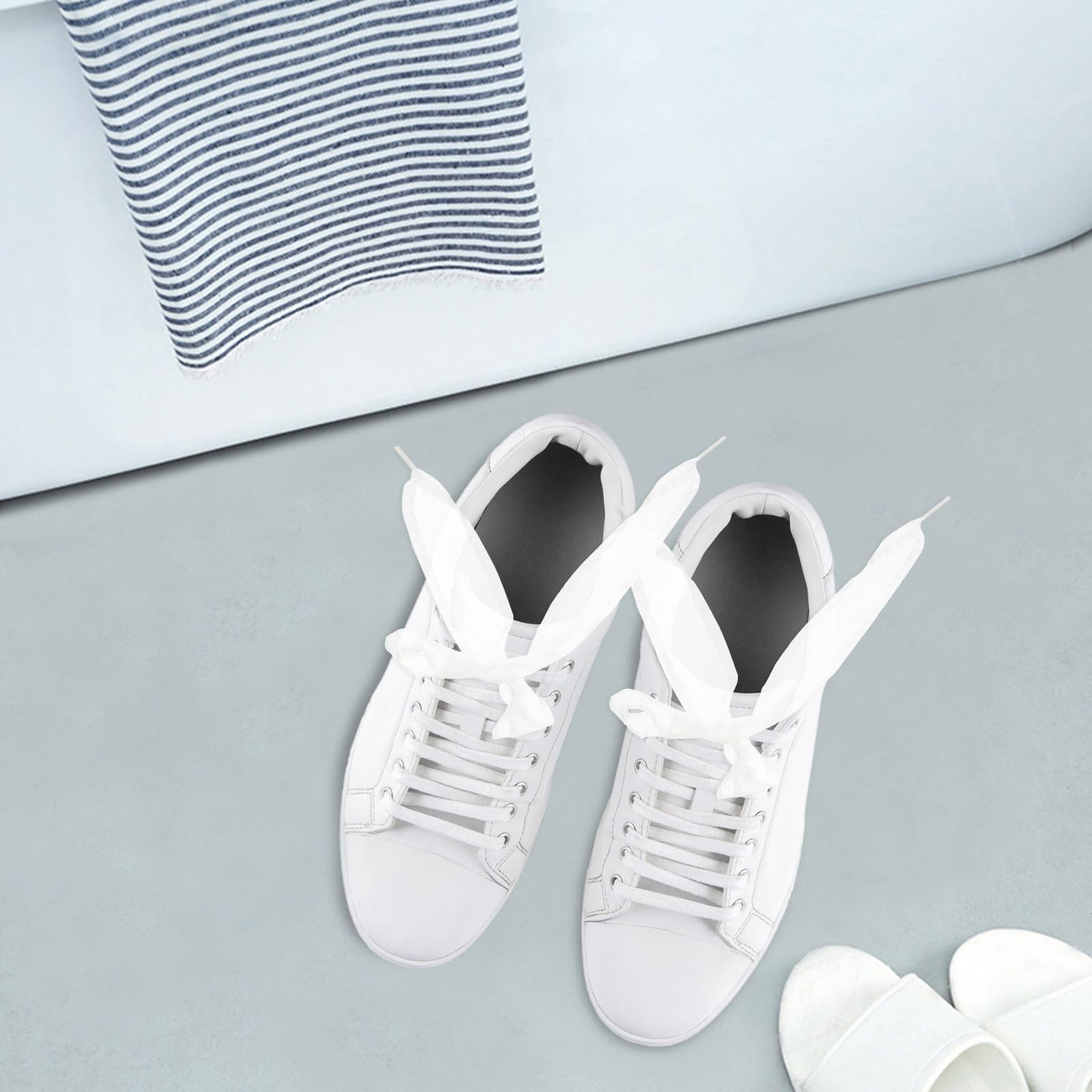 BESPORTBLE 30 Paires Lacets de Chaussures en Ruban Chiffon Larges 4cm pour
