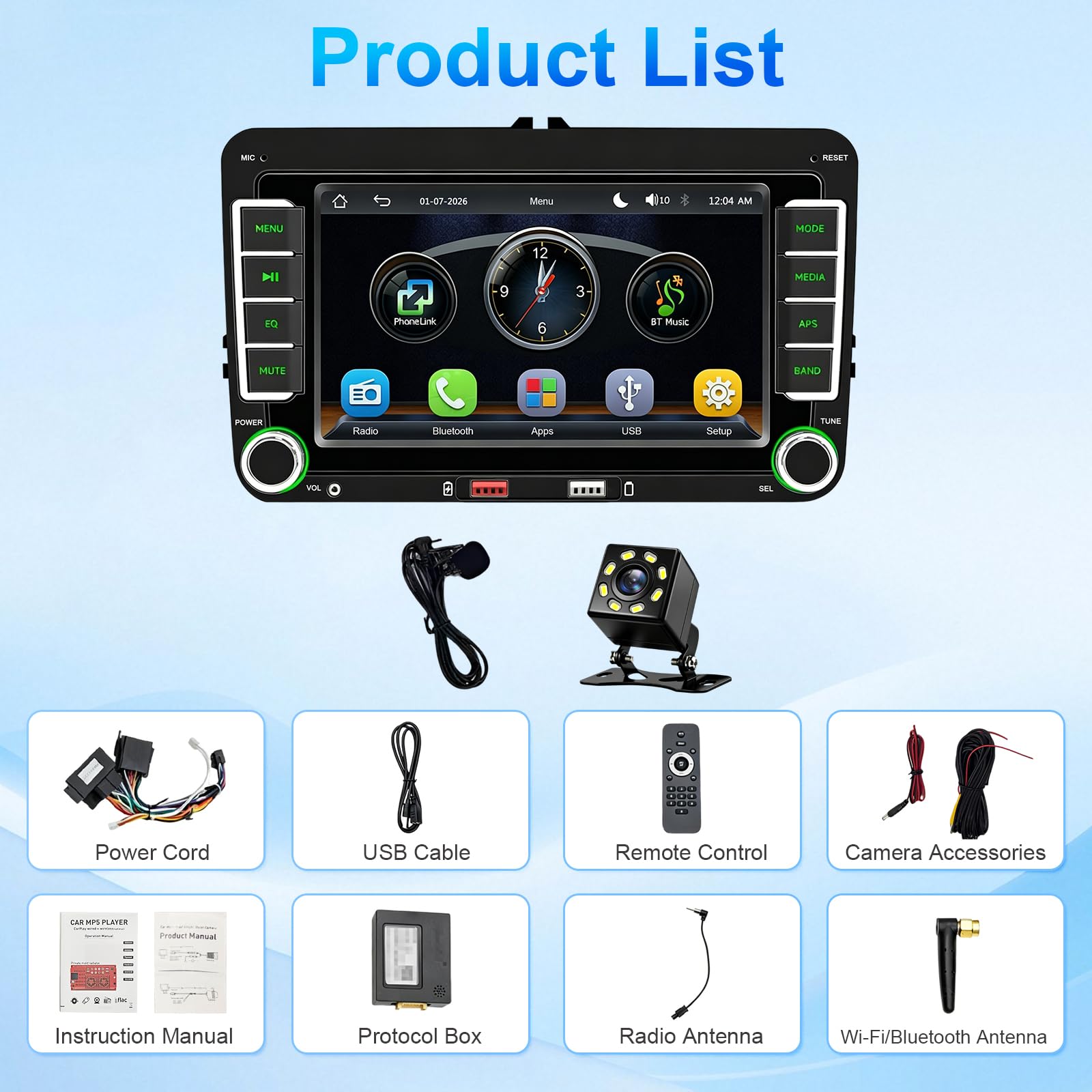 Autoradio avec CarPlay et Android Auto pour VW EOS 2007-2016