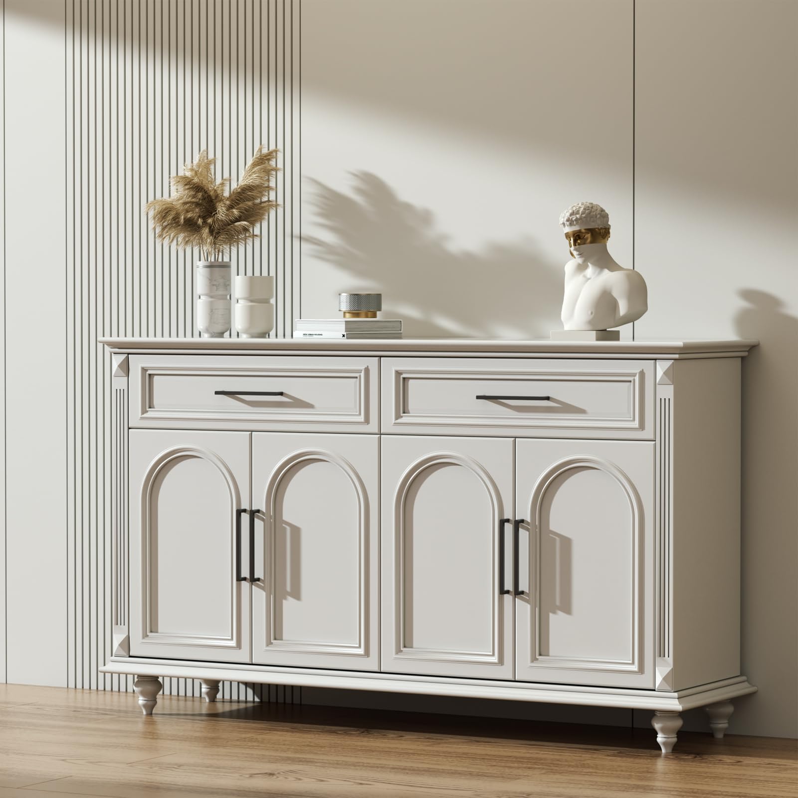 LONTAN Lot de 10 poignées d'armoire Noir Espacement des trous : 128 mm Pour armoires de cuisine et meubles de cuisine