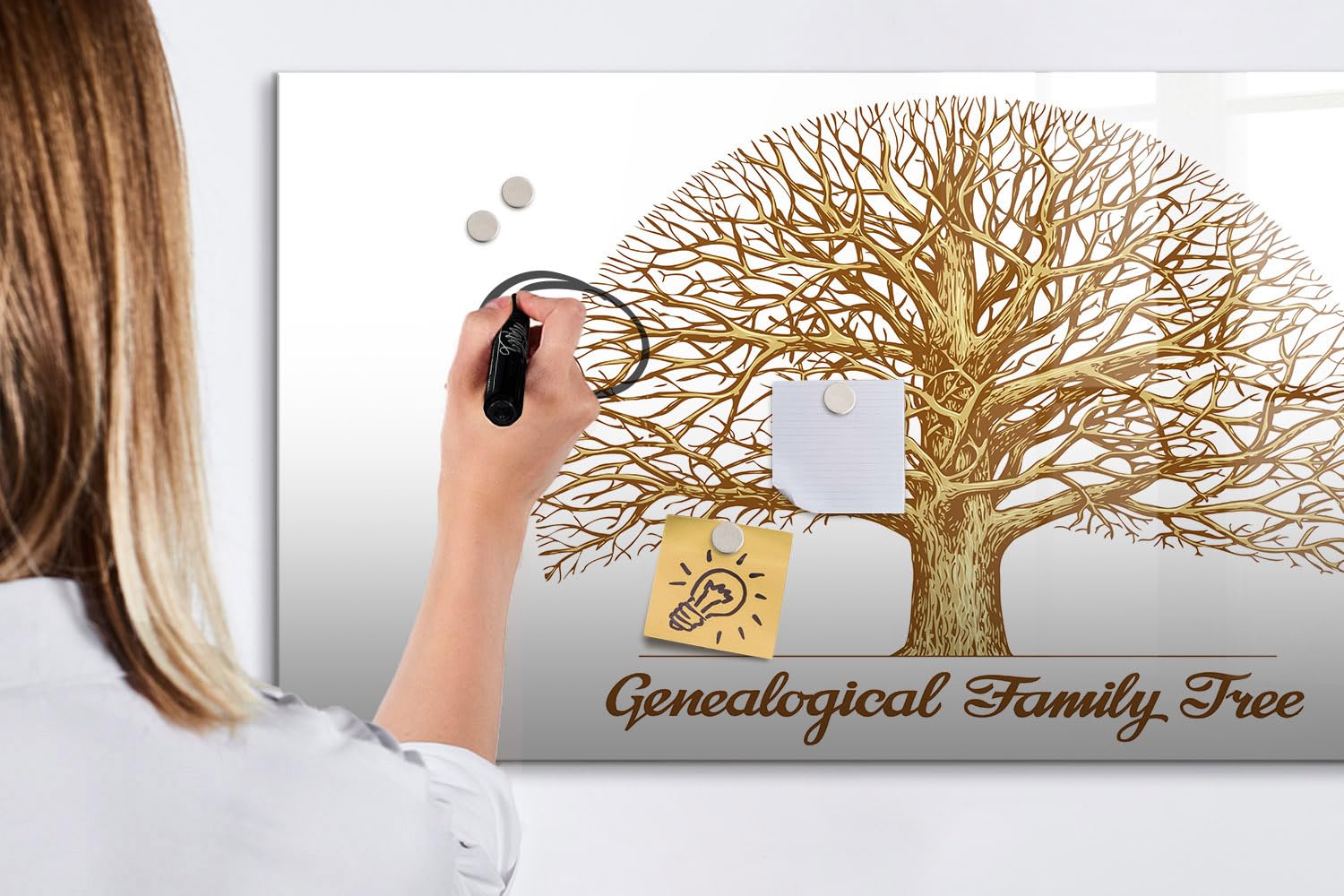 Lavagna magnetica grande 120x60 cm | Vecchio albero genealogico