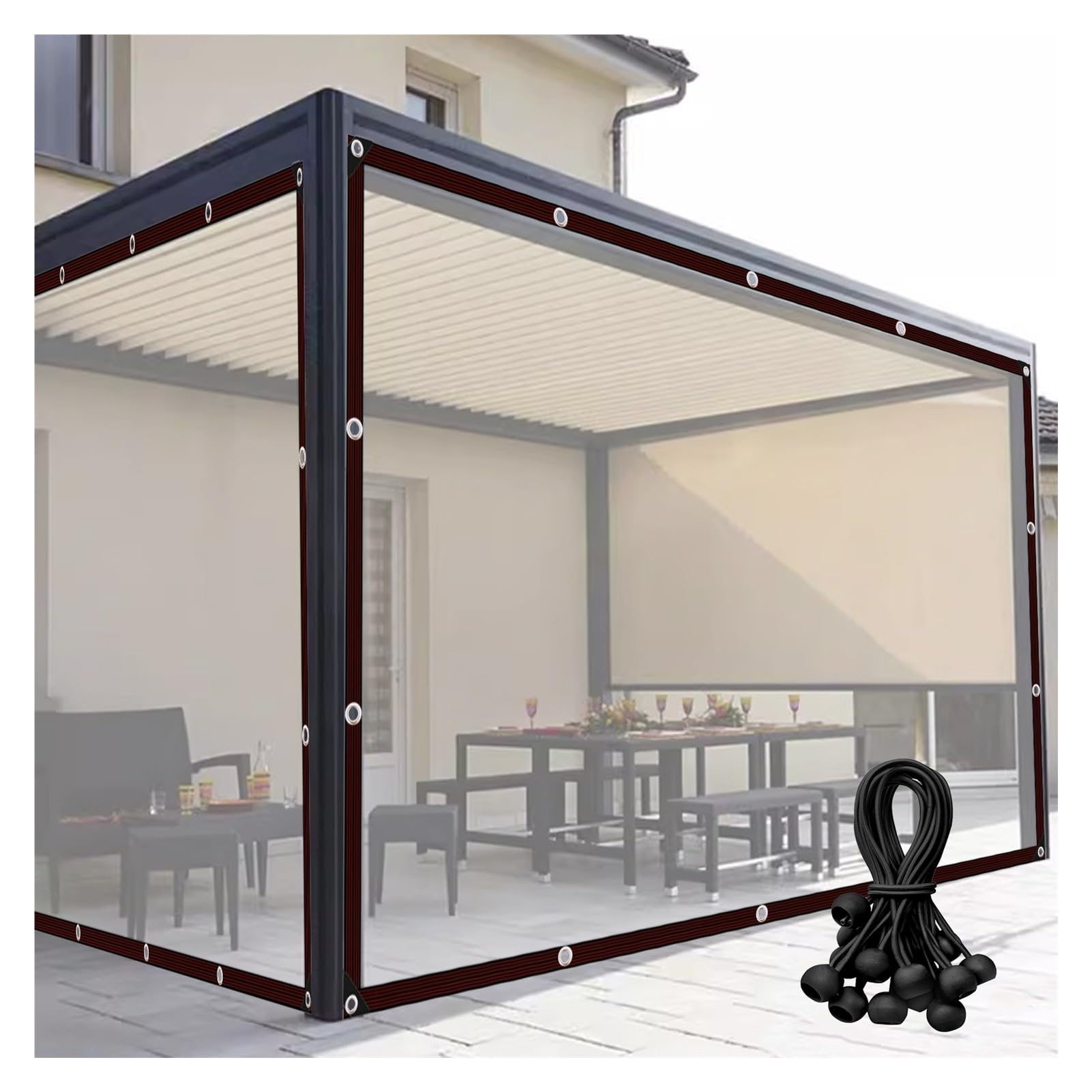 Paneles laterales de pérgola de PE impermeables con ojales plásticos