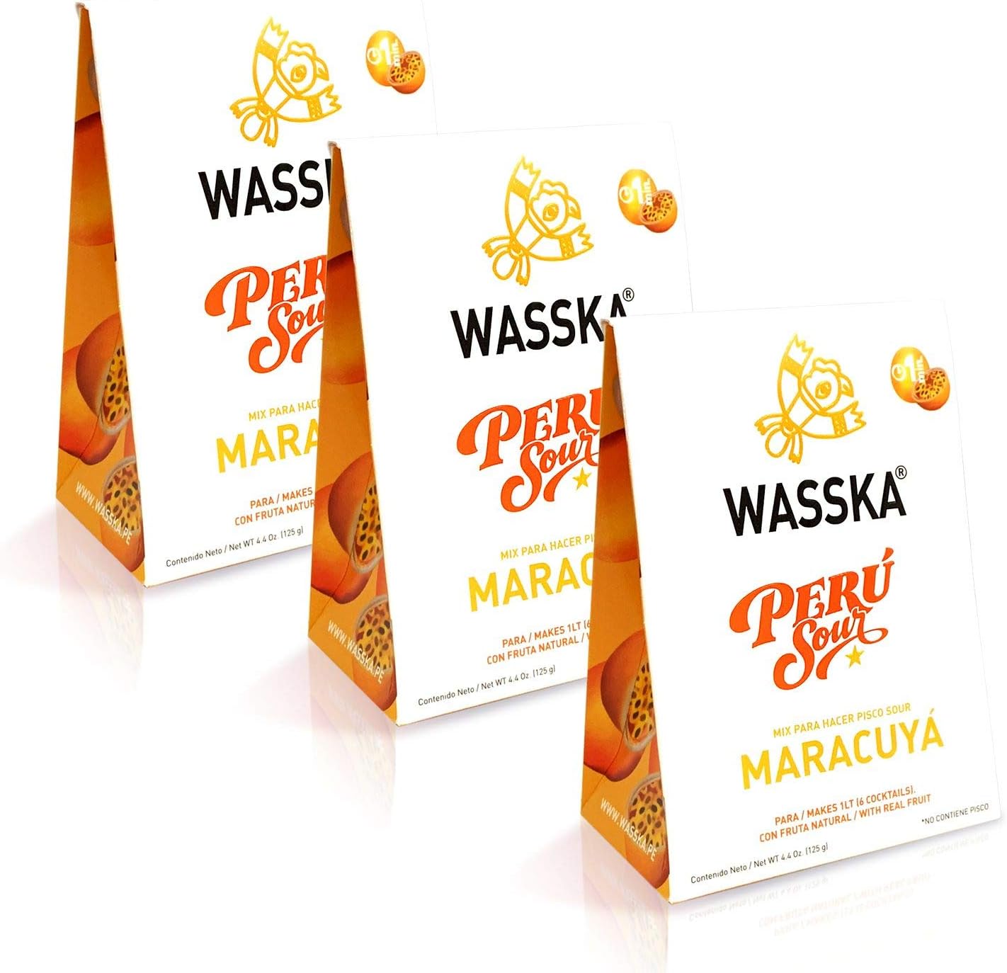 Wasska Peruvian Pisco Sour - Passion Fuit Maracuya 4.4oz 3 Pack