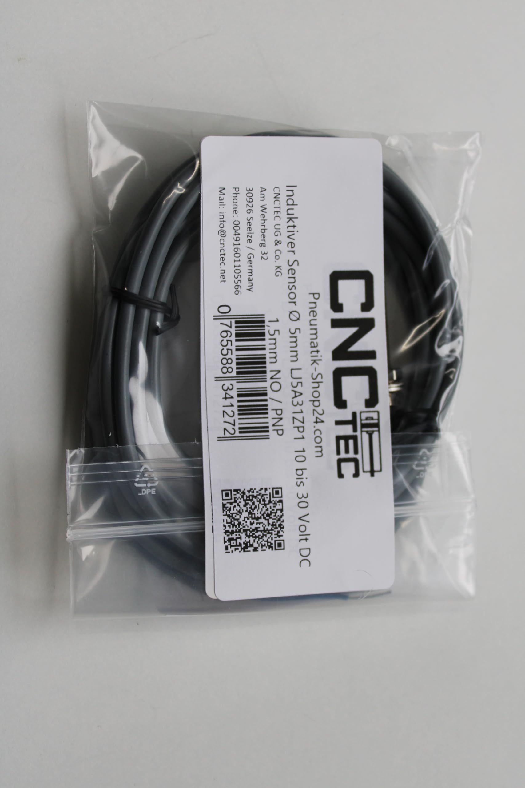 Induktiver Sensor PNP NO M5 Gewinde vernickelt IP65 1,5mm Induktiver Näherungsschalter Näherungssensor (Induktiver Sensor M5 - vernickelt - 1,5mm PNP NO)