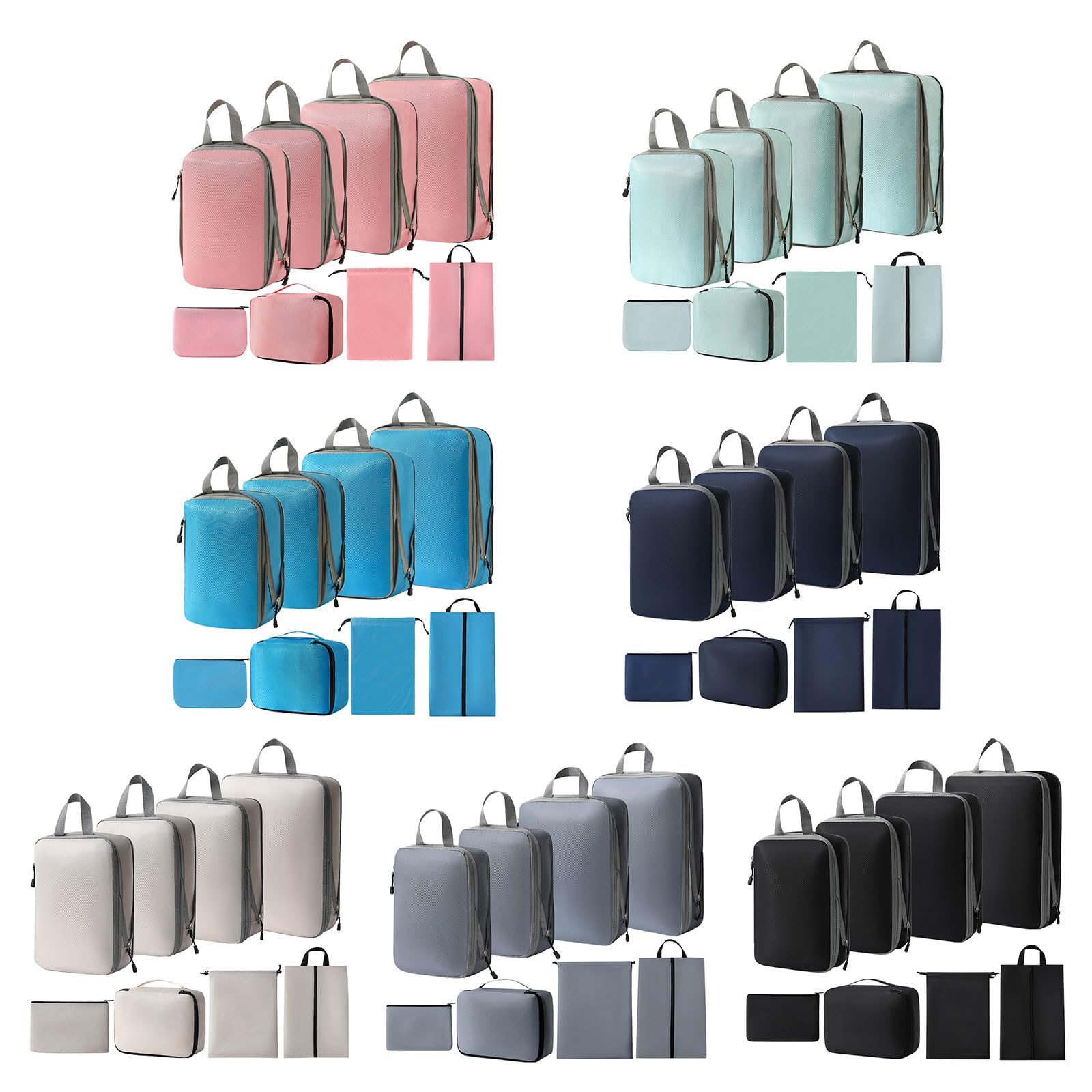 Borsa di immagazzinaggio di viaggio pacchetto leggero bagagli portatile imballaggio abbigliamento sacchetto di imballaggio 8 pezzi set