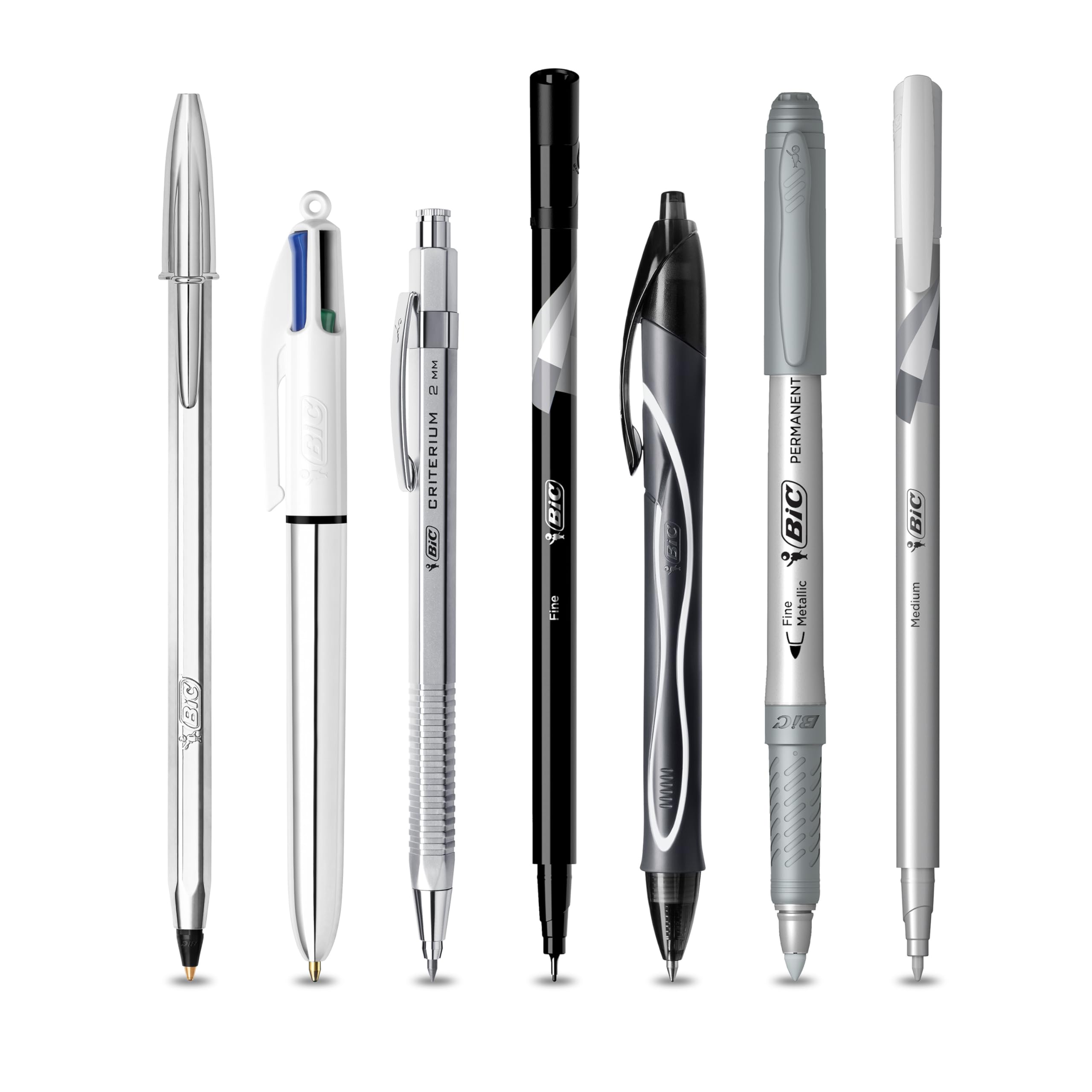 BIC Silver Set Scrittura, 1 Agenda, 2 Penne a Sfera e 1 a Gel, 1 Fineliner punta media Intensity, 1 Fineliner Intensity, 1 Pennarello Indelebile, 1 Portamine