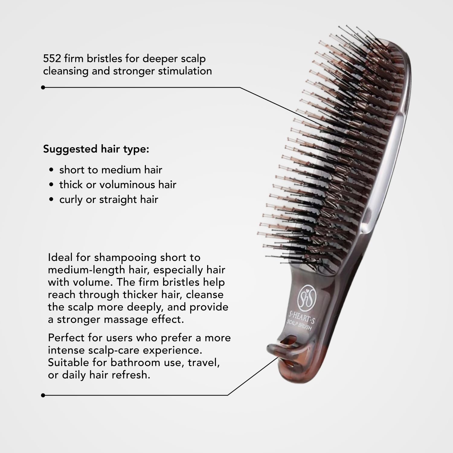 S-HEART-S Scalp Brush COM Hard (czarny)