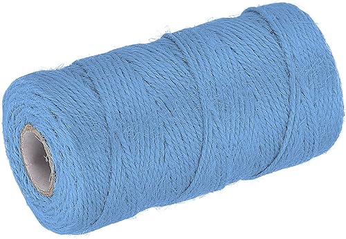MECCANIXITY Cordel de jardín de 328 pies, cuerda de yute artesanal de 0.079 pulgadas para obras de arte, manualidades, envoltura de regalos, azul