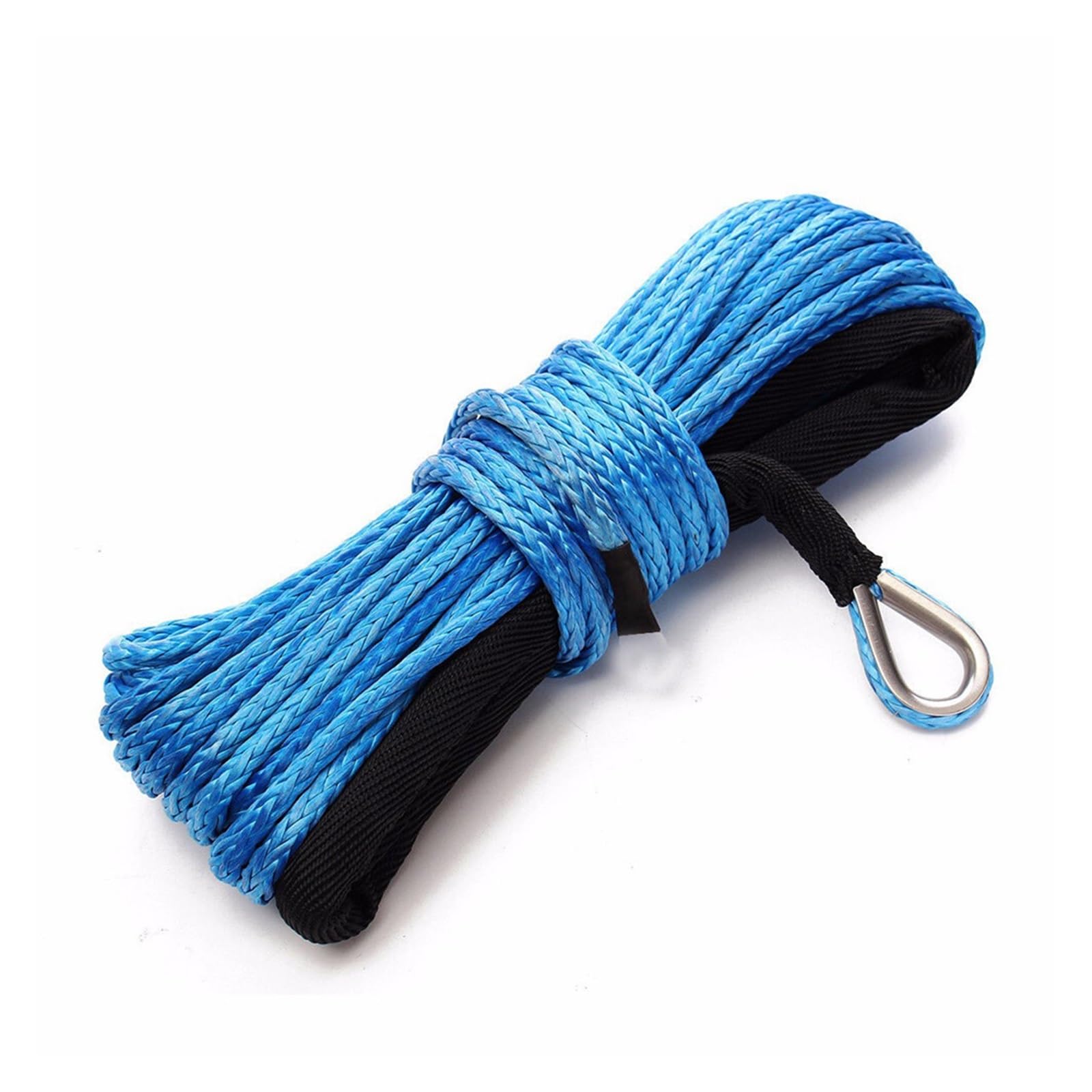 Câble de treuil synthétique solide bleu avec structure tressée