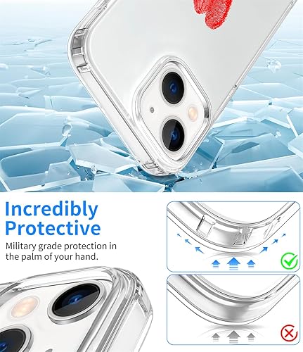 Miniatura 2 de ZQWY Funda compatible con iPhone 14iPhone 13, estética transparente con diseño con protector de pantalla, protector de lente de cámara, a prueba