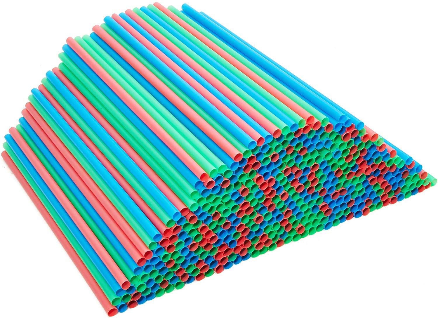 PLA Drinking Straws for Beverages, Long Flexible Straws (3 Colors, 8.3 In, 500 Pack)