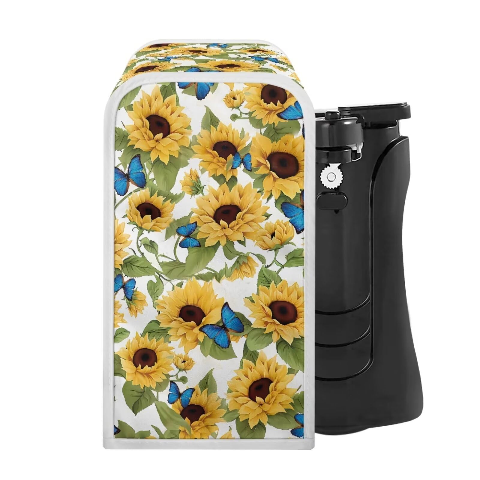 ZOUTAIRONG Sunflower Butterflies Can Opener Dust Cover Flowers Electric Can Opener Dust Cover Kitchen Appliance Covers Can Opener Cover Machine Washable