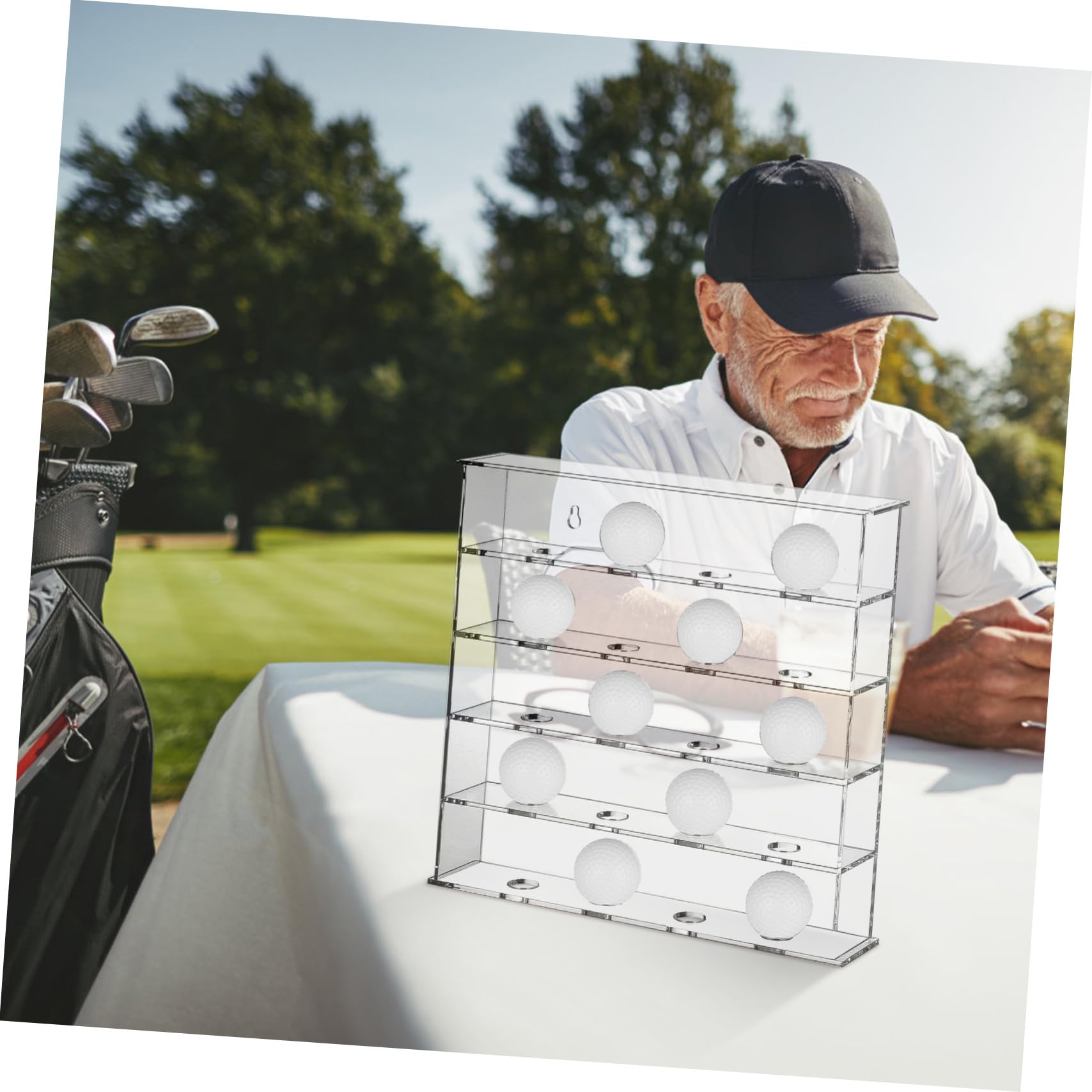 Gatuida Expositor de Bolas de Golf de Acrílico, Vitrina Abierta