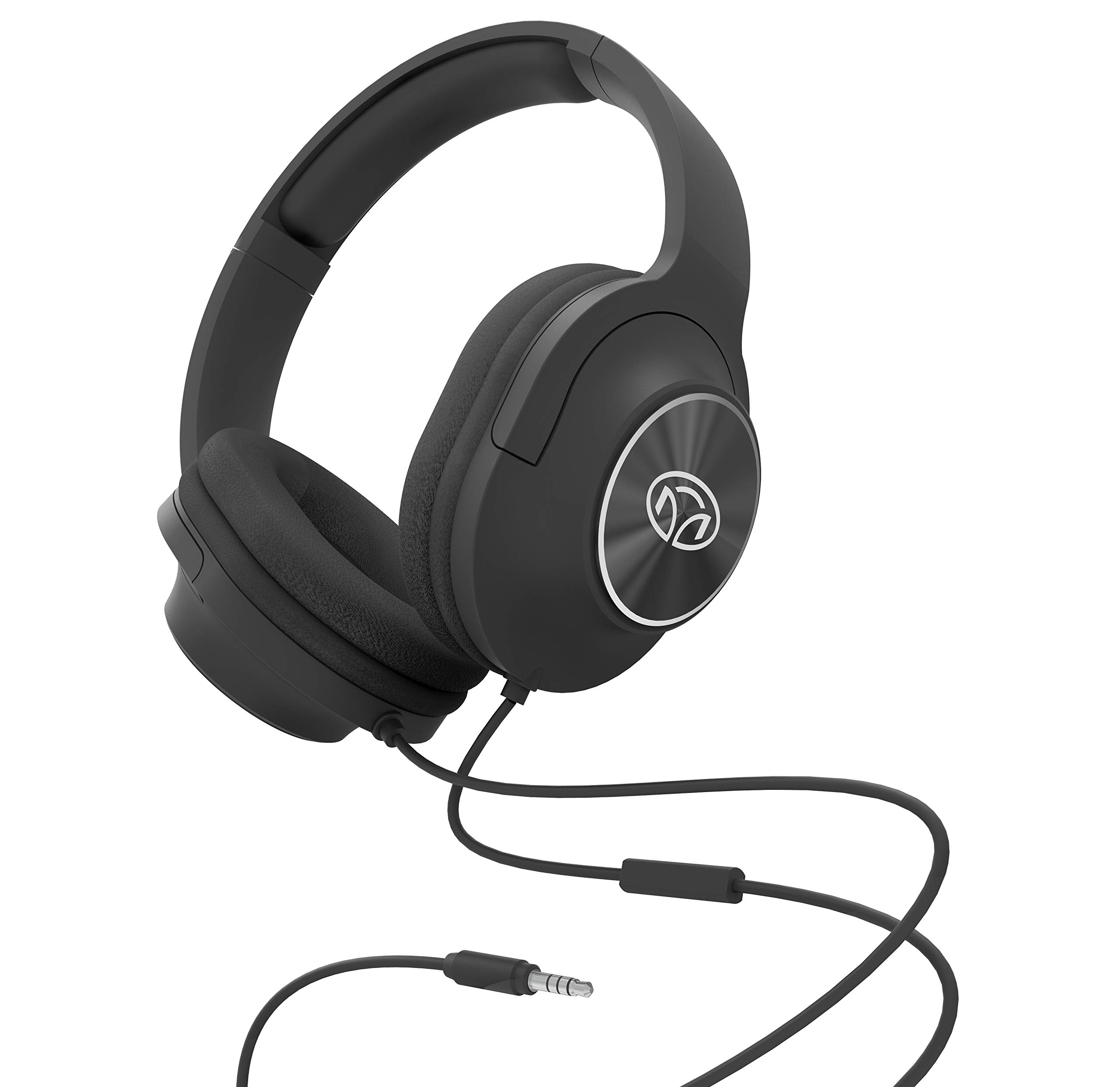 Project M Black MK-2 Headset with Mic | Wired Headphones 3.5 mm Jack | Wired Headphones Over the Head | Headphone with Mic - Laptops & Tablets | Retractable Cable, Cushioned Pads & Adjustable Headband-image-0