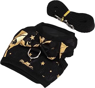 01 02 015 Cat Harness, Cat Leash Cute Pattern Breathable Nylon Material for Ferret for Guinea Pig for Rabbit(L)