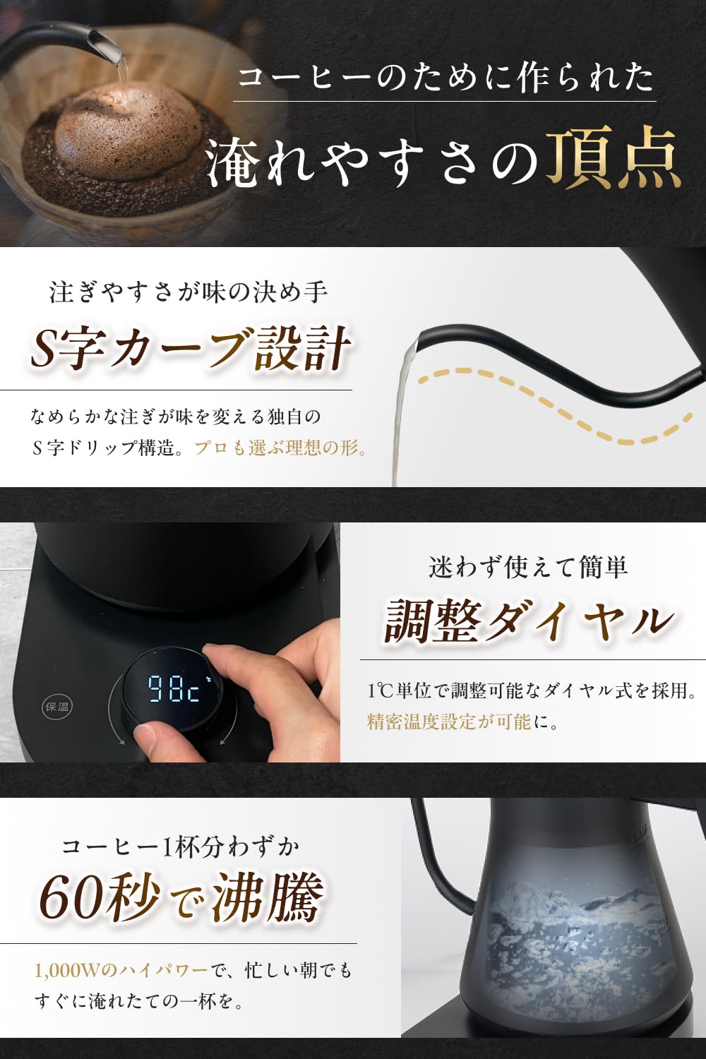 Amazon | 【王様のブランチ出演のバリスタと共同開発】 コーヒー用電気