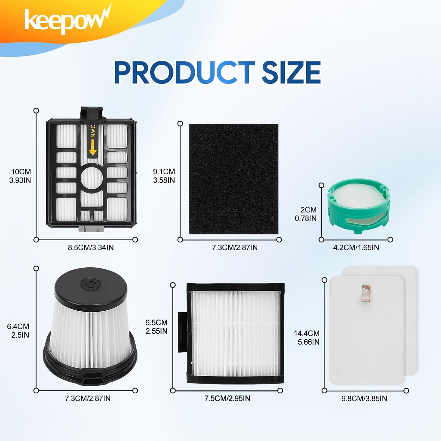 KEEPOW IW3511 IW1111 Filters Replacement Parts for Shark IW3511 Detect Pro Lightweight Cordless Stick Vacuum Cleaner & IW1111 Detect Pro Auto-Empty System Portable Handheld Attachment