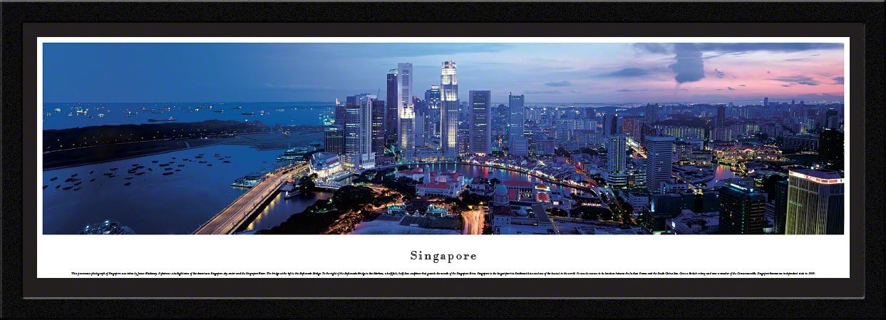 Singapore - Blakeway Panoramas Skyline Posters with Select Frame