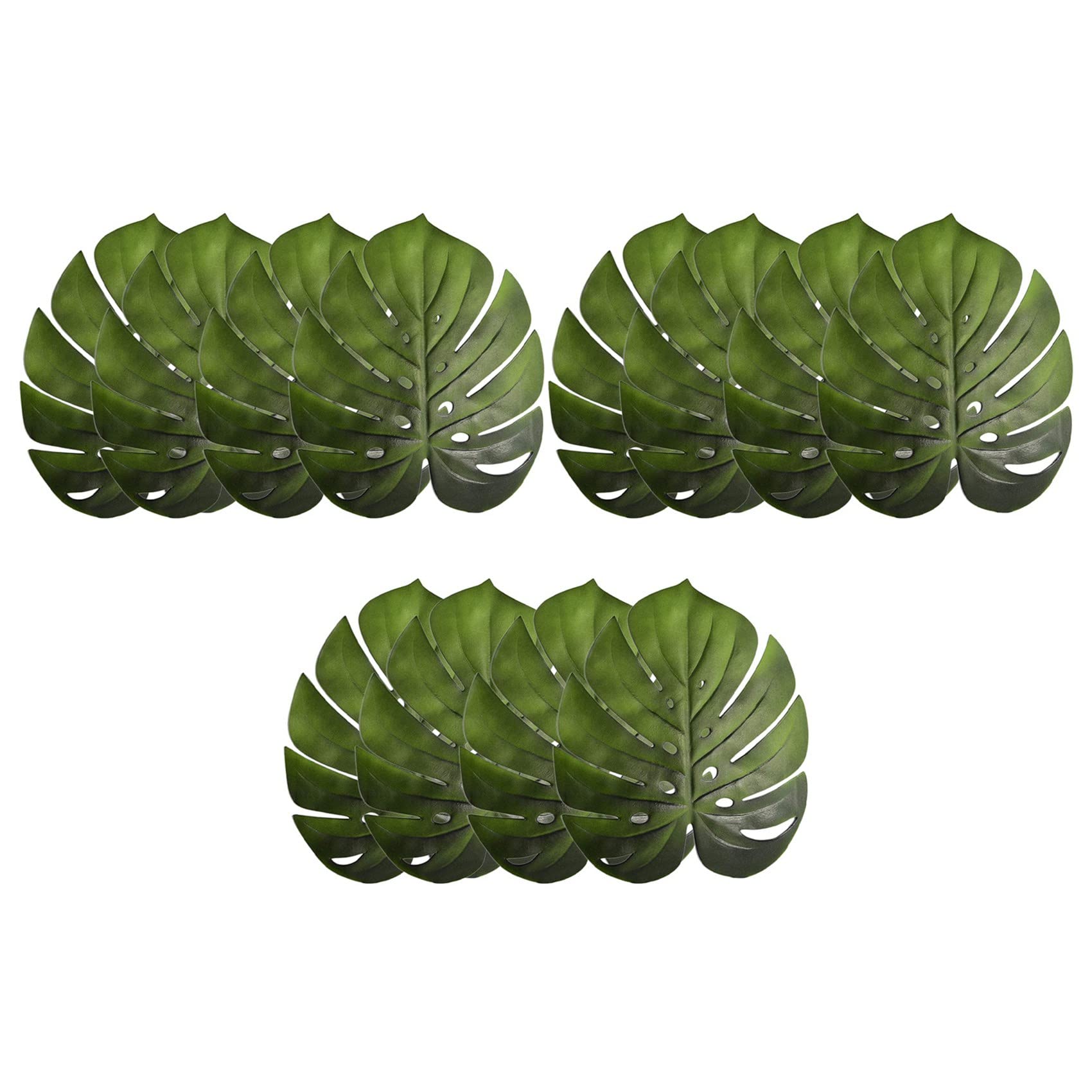Hndhbfgrt 12Pcs Tropical Leaf Placemats Artificial EVA Monstera Leaves Palm Leaf,for Wedding Table Decorations Party Supplies