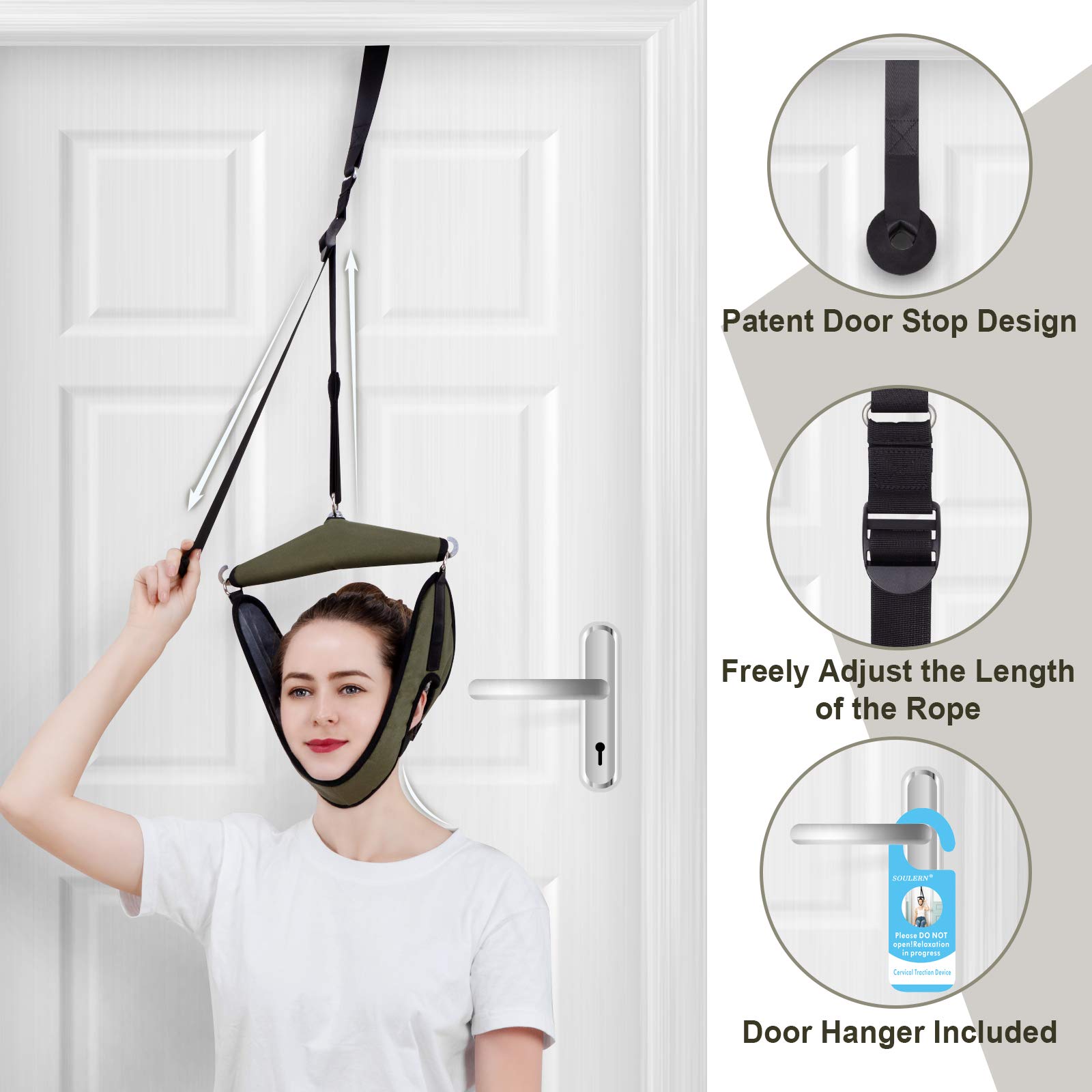 Cervical Neck Traction Device, Neck Stretcher for Pain Relief, Over Door Cervical Traction for