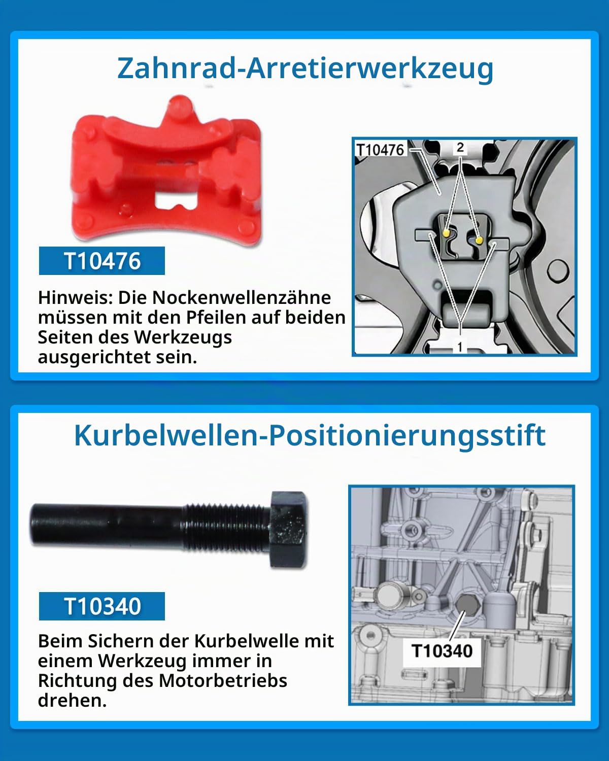 DPTOOL 8-teiliges Nockenwellenwerkzeuge, zahnriemen Werkzeug für VAG EA211 1.0L 1.2L 1.4L 1.6L FSI TSI TFSI, für VW Audi A3/Golf VII/Jetta/Skoda Octavia/Seat Leon