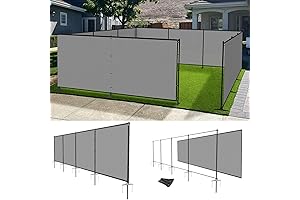 New 5'x12' Chain Link Fence Privacy Fence for Dog Yard Pool :...