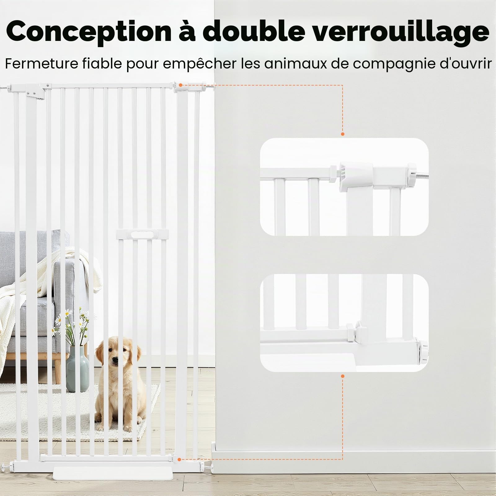 Porte de sécurité temporaire extensible, barrière de protection pour animaux de compagnie, porte pour chats, porte de protection pour animaux de compagnie, porte de protection pour animaux de