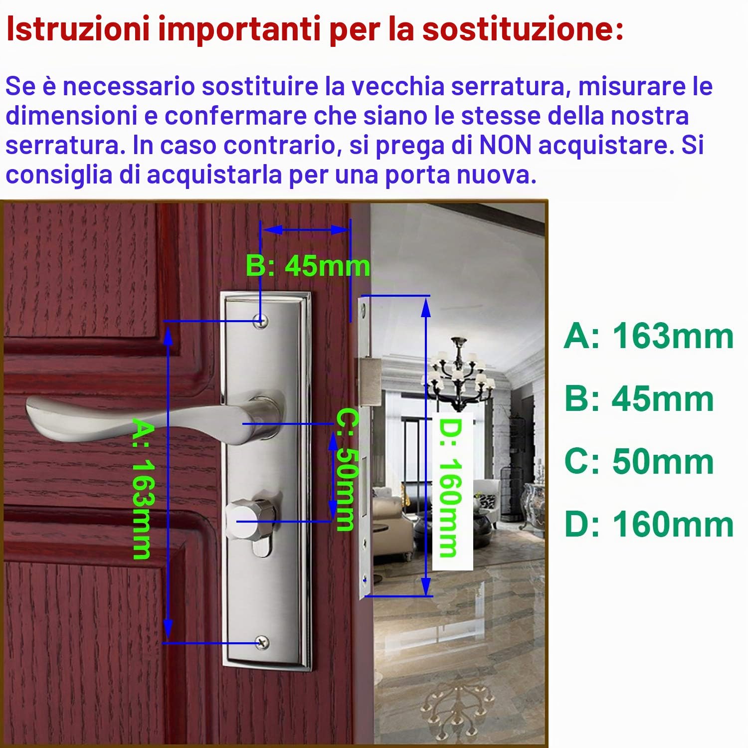 Qrity Set Maniglie, Leve per porte, Serratura a incastro, Cilindro europeo, Lega di zinco + Rame