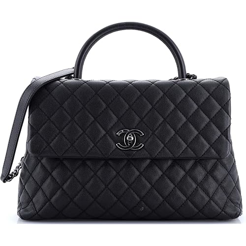 Chanel, Pre-Loved Coco Top Handle Bag Quilted Caviar Medium, Black