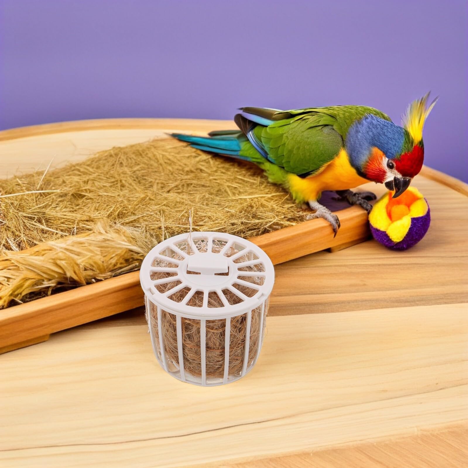 BESPORTBLE Nid de Reproduction Naturel en Jute avec Panier de Rangement Matériaux de Nidification pour Canaris Perruches et Pinsons Litière Confortable et Hygiénique pour Cage D’Oiseaux