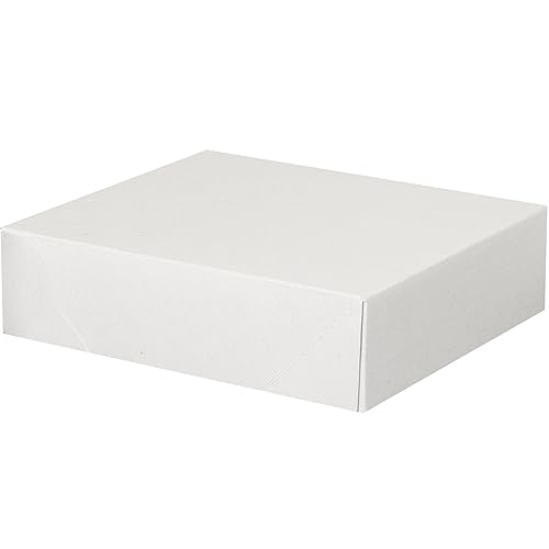 Papelería Cajas Plegables, 11 18 pulgadas x 9 12 pulgadas x 3 pulgadas, Blanco, 150 Estuche