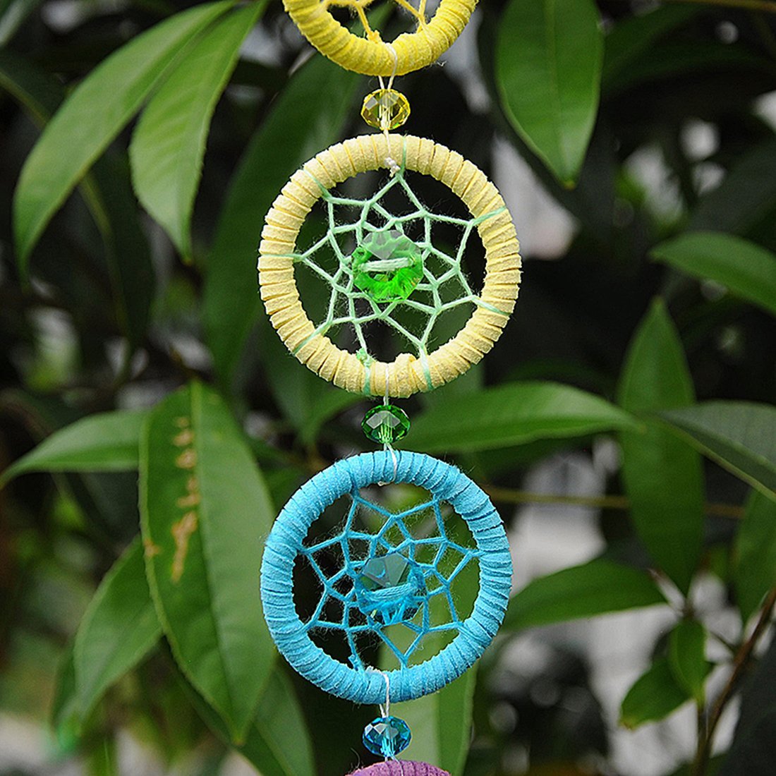 7 Chakra Cattura Sogni Arcobaleno con Prismi di Cristallo per Finestra di Auto Decorazione Casa Murale Da Appendere