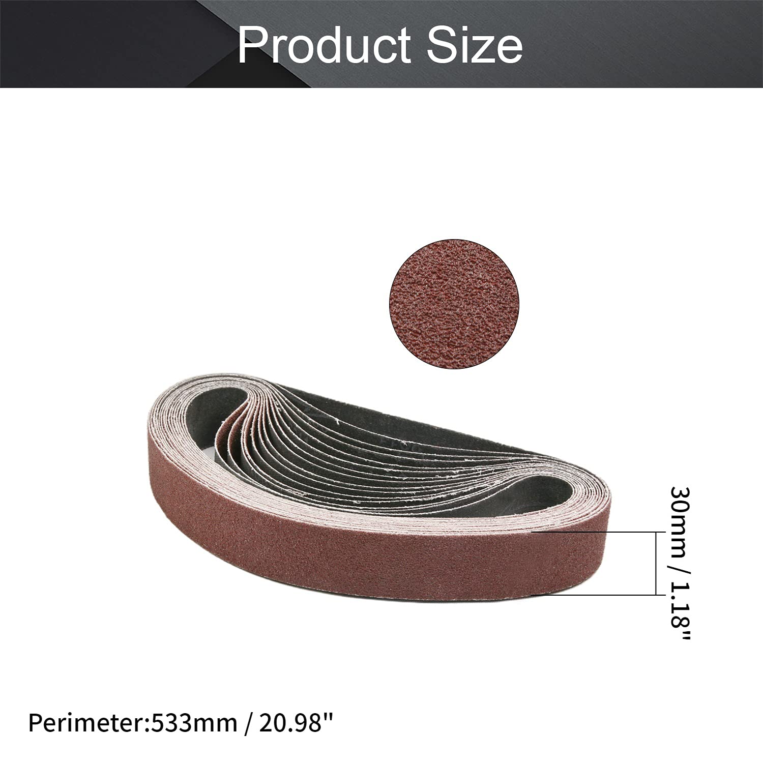 Utoolmart Bande Abrasive Haute Résistance 533 X 30 Mm Grain 120 - Lot De 15 Pièces Pour Ponceuse