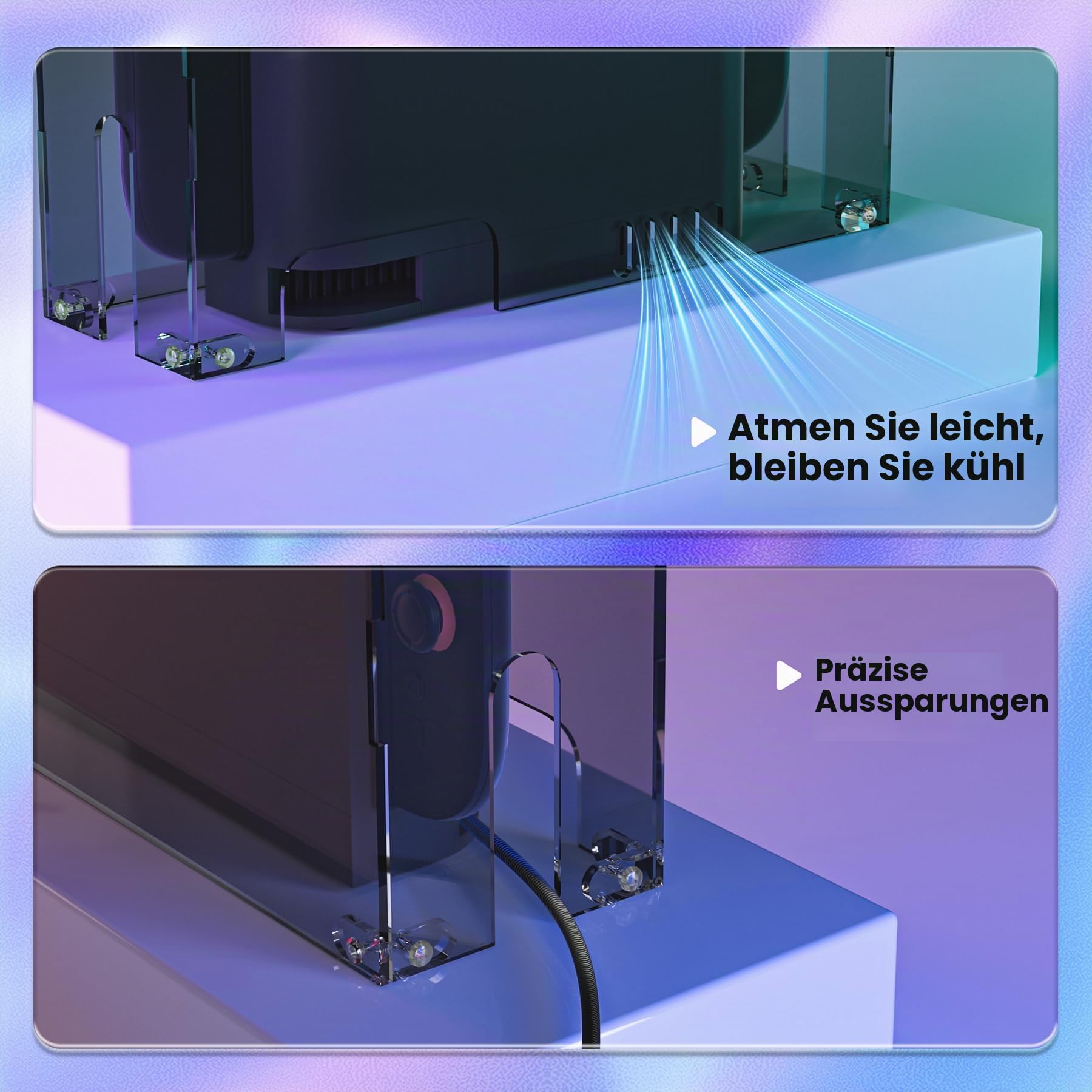 playvital Acryl Vitrine Schaukasten für Nintendo Switch 2, klarer Staubschutzhülle für Switch 2 Dock, Magnetische Belüftungsöffnung, Kratzfeste, wasserdichte, Display-Box, Transparent-Schwarz