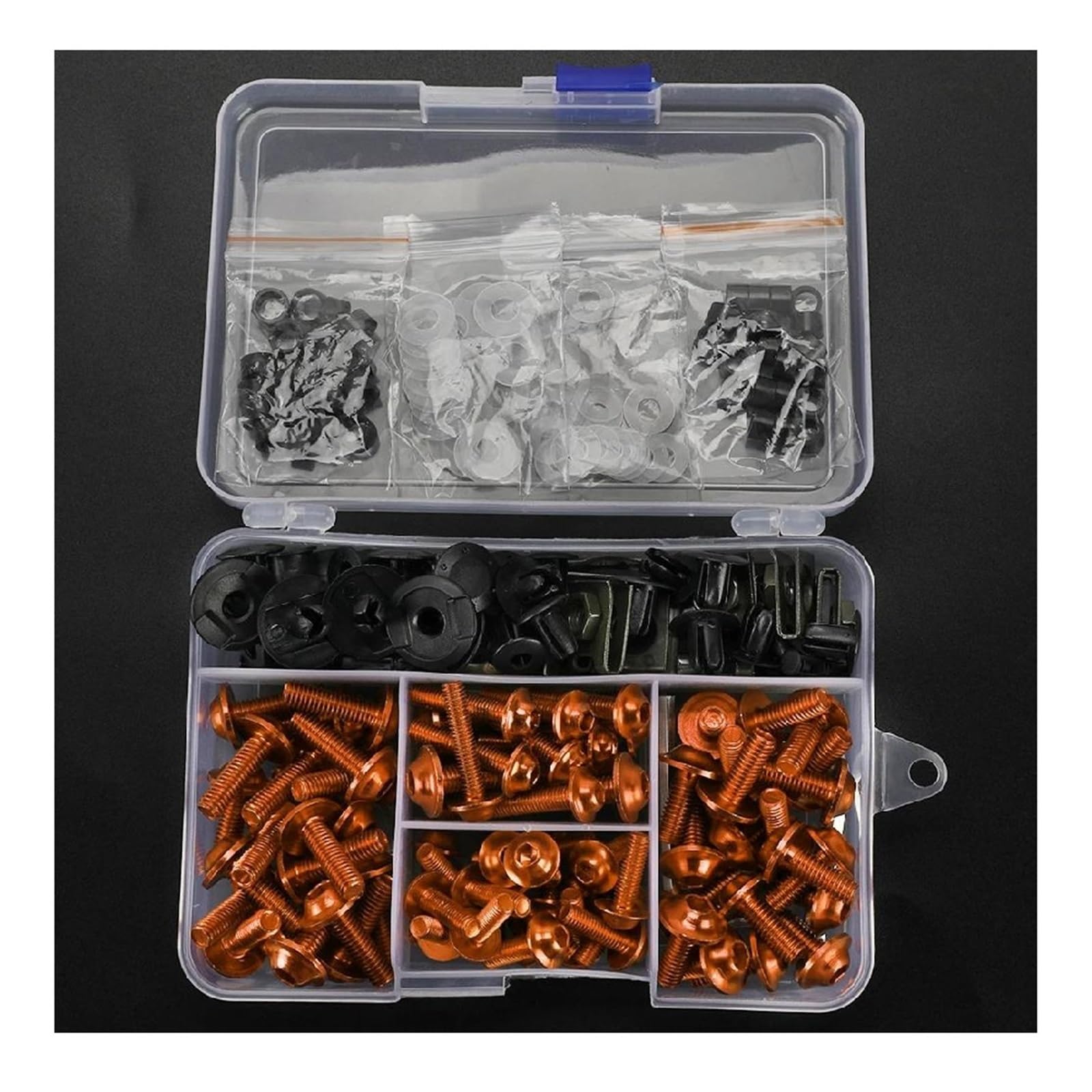 Viti Di Parabrezza Kit di bulloni per carene moto Per Rebel 300 500 CMX300 CMX500 Viti, dadi e clip di fissaggio in alluminio CNC Rondella Dado(Arancia)