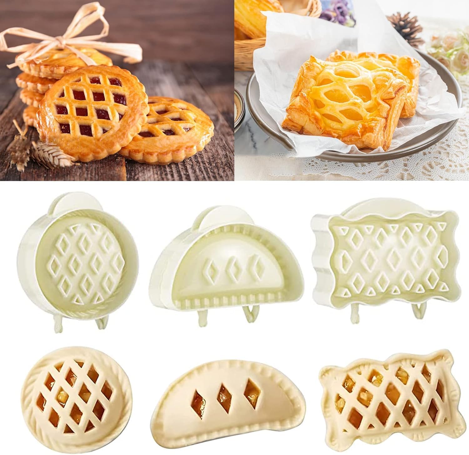 Christmas One-Press Hand Pie Maker, Xmas One Press Pie Molds Dough Presser Hand Cookie Mold for Kitchen, Dough Presser Mini Pocket Pie Molds,One Press Autumn Cottage Pie Cutter (C)