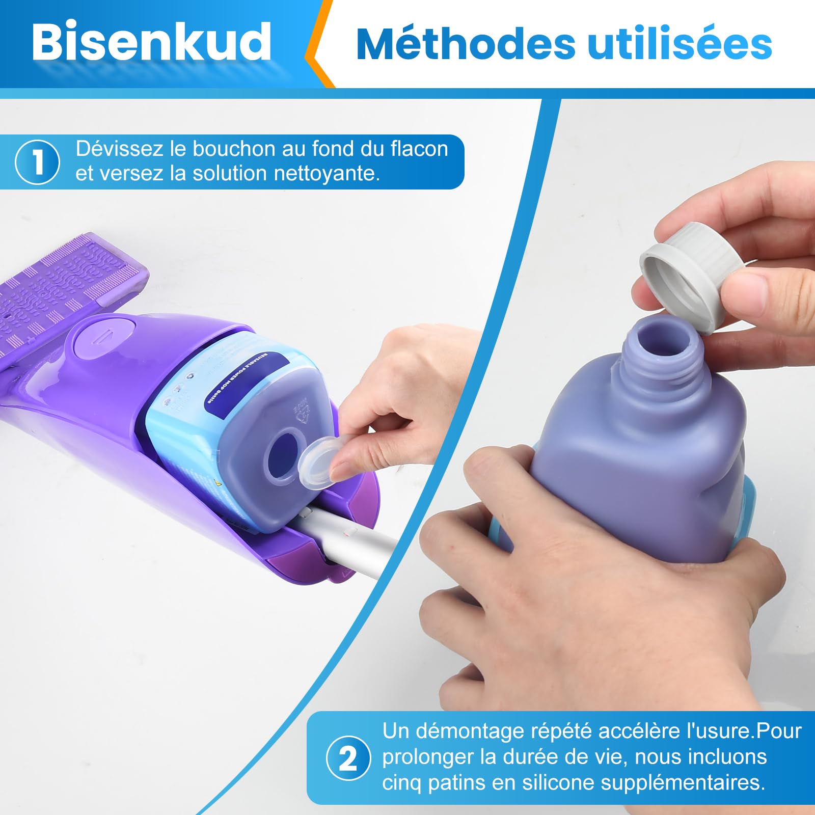 Bottiglia di ricarica riutilizzabile per Swiffer WetJet Kit Spray Mop, Bottiglia di ricarica da 500 ml, includere 1 bottiglia, 1 imbuto in silicone 5 guarnizione in silicone (non contiene agenti