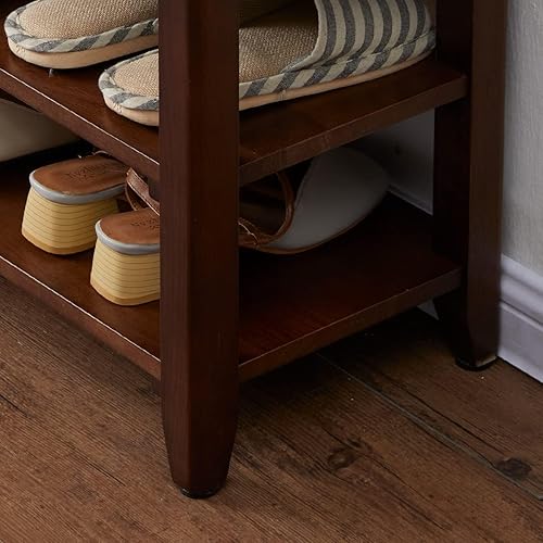 Miniatura 34 de Zapatero organizador de 3 niveles, 4 pares de banco de almacenamiento de entrada para pasillo, dormitorio, sala de estar, dormitorio, soporta hasta