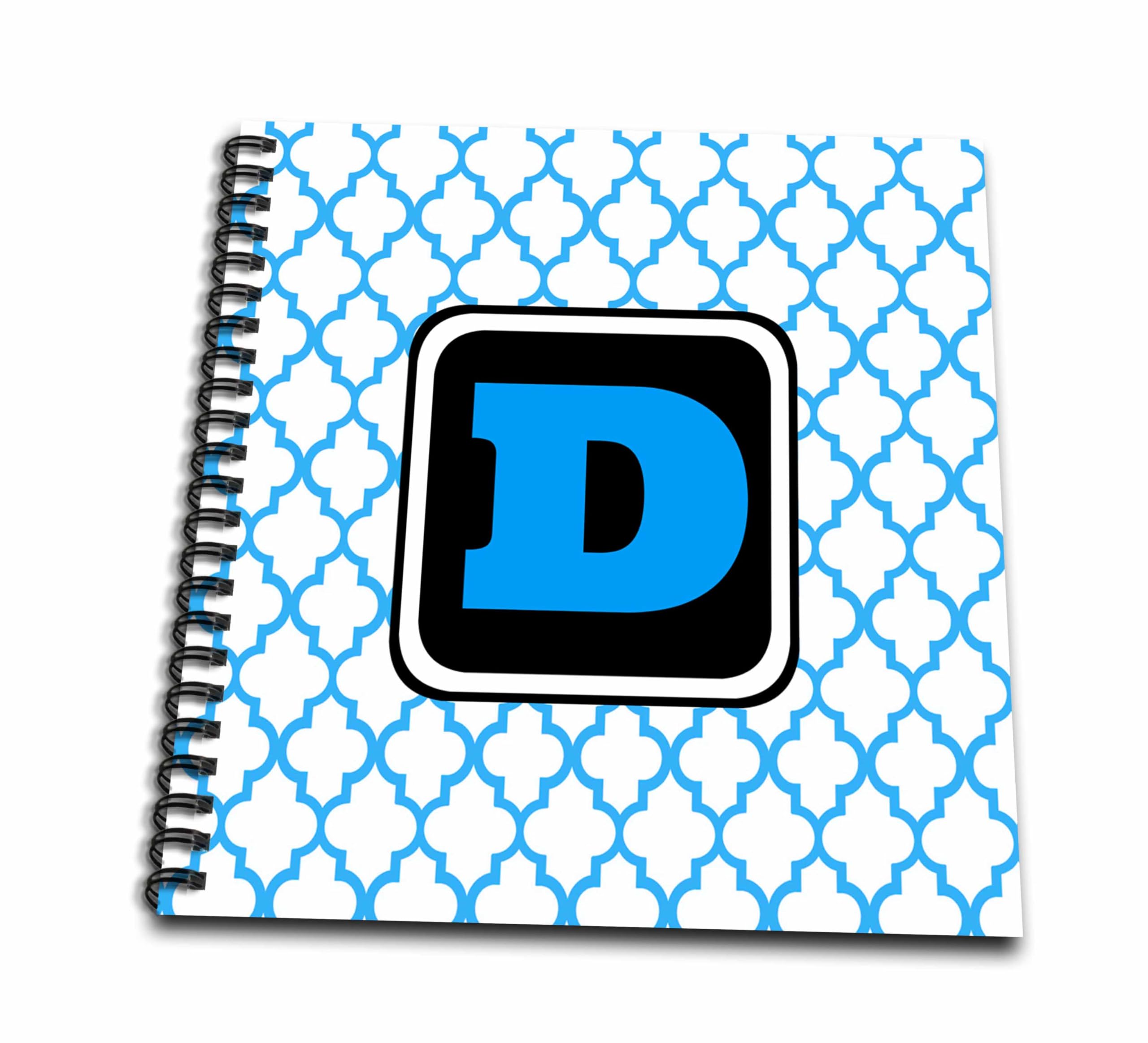 Livre de dessin 3drose bleu avec monogramme initiale D multicolore - 3