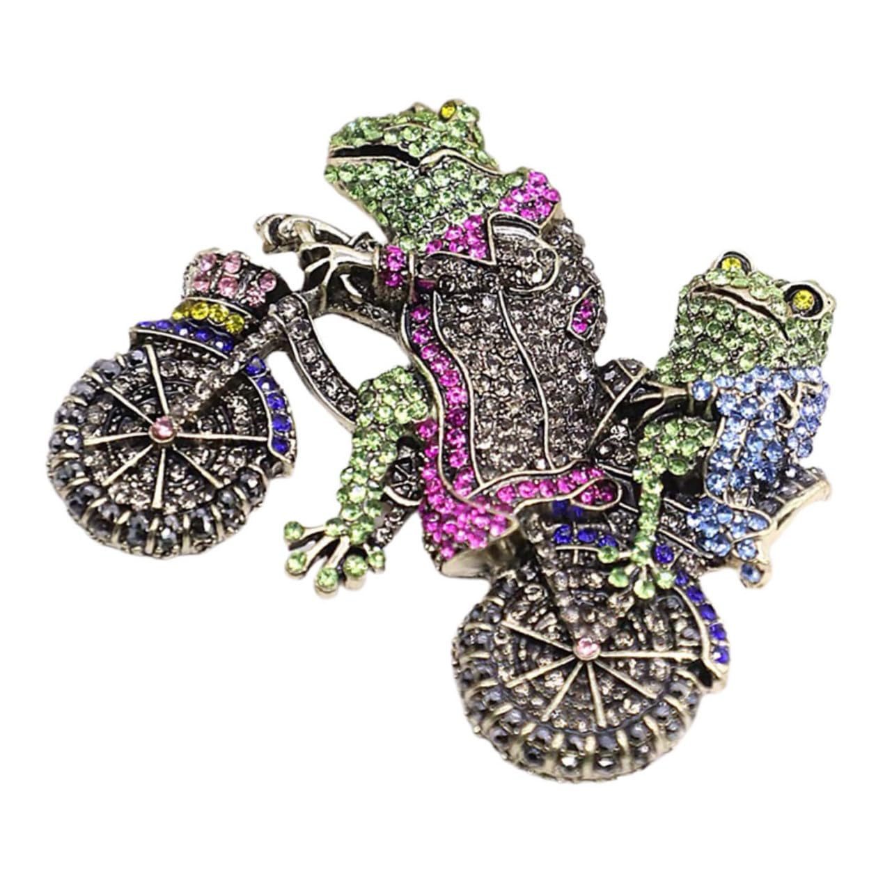 SHERCHPRY 2stücke Funny Frog Brooch Pin Mit Strass Kreative Frosch-brosche Für Damen Für Kleidung Und Besondere Anlässe Wie Geburtstage Und Weihnachten