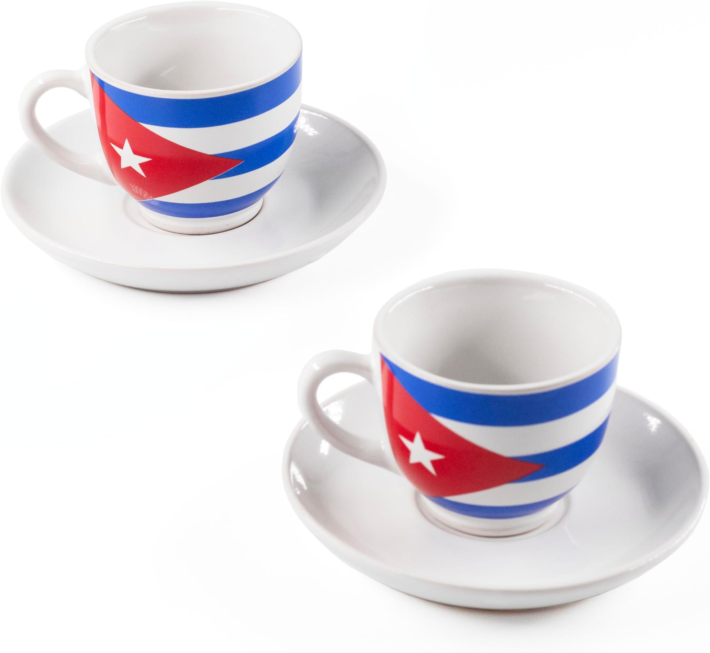 GUAYABERASCUBANAS Cuban Expresso Coffee cup 2 cups. A Perfect Cuban gift FLAG