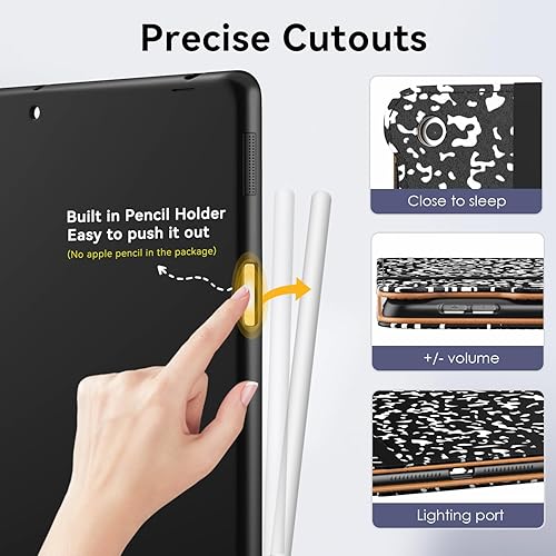 Miniatura 5 de OKP Funda para iPad de 9 generación 20218 generación 20207 generación 2019 de 10.2 pulgadas, con visión multiángulo, funda de piel sintética con