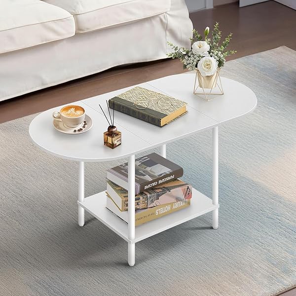 Gorgeous Living Room Coffee Table Ideas That Pull the Space Together 179 Slim White Oval Mid-Century Table