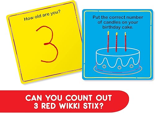 Miniatura 4 de Números Wikki Stix y tarjetas de conteo, aprendizaje táctil preescolar y jardín de infantes, juguete STEM, números 1-20 más 7 tarjetas de